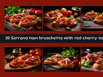 Serrano ham bruschetta with red cherry tomatoes preview picture