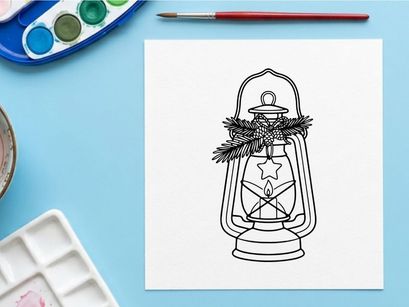 Lentera Natal buatan tangan dengan bintang dan karangan pinus untuk dekorasi rumah meriah