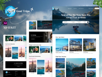 Goal Trips Template - UI Adobe XD preview picture
