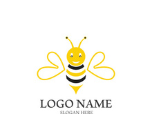 Bee logo vector icon illustration design