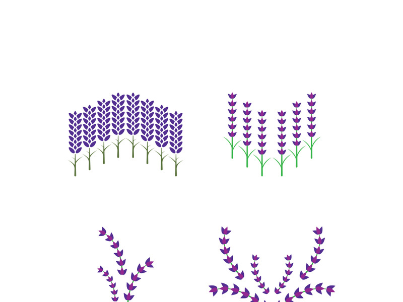 Fresh lavender flower logo vector flat design