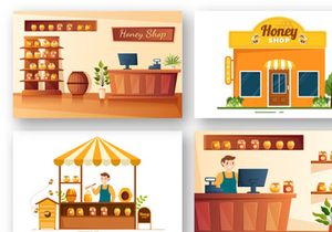 12 Honey Shop Illustration