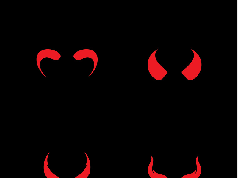 Devil horn Vector icon design illustration Template