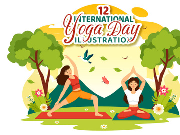 12 International Yoga Day Illustration preview picture