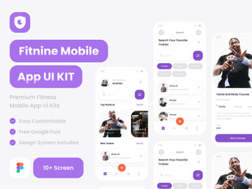 fitness mobile app ui kits preview picture