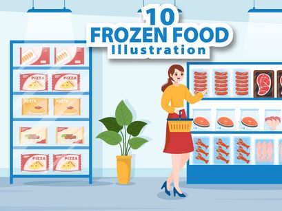10 Frozen Food Store Illustration