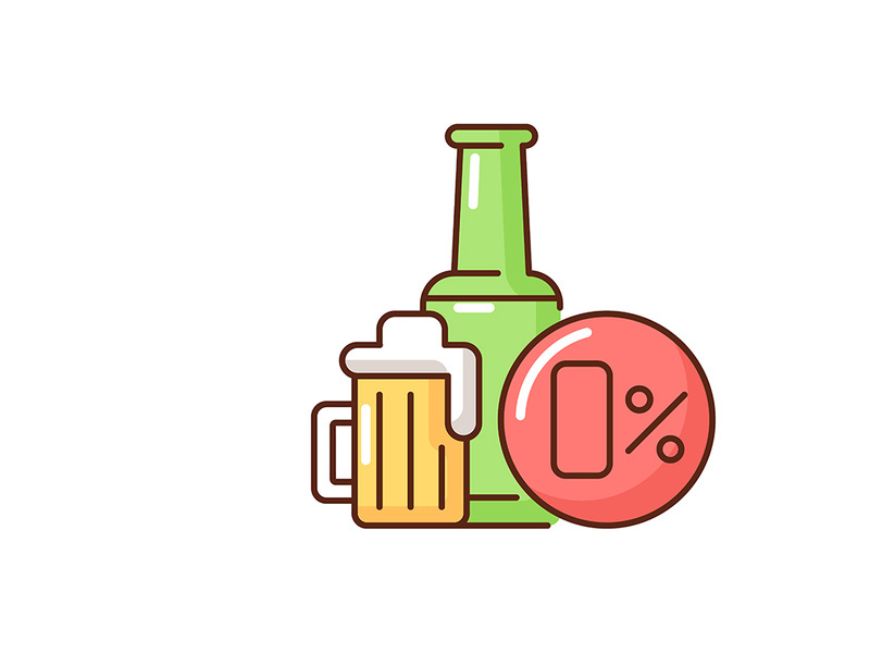 Non alcoholic beer RGB color icon