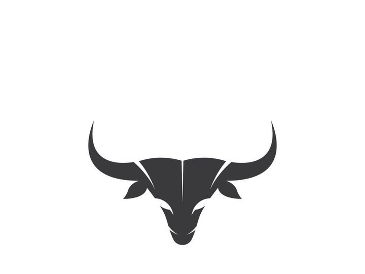 Bull head horns logo design.