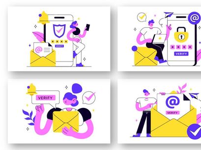 10 Email Verification Vector Illustration