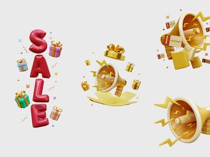 3D PNG Elements Sale Concepts