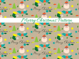 Merry Christmas patterns with christmas decoration elements preview picture