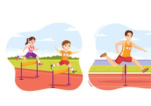 11 Hurdle Long Jump Sportsman Illustration