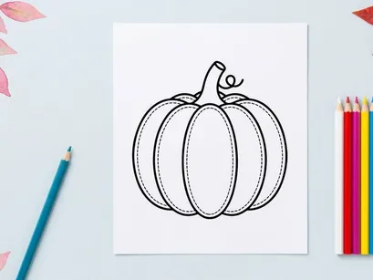 Cute pumpkin illustration for autumn decor. Perfect for seasonal marketing and festive designs.