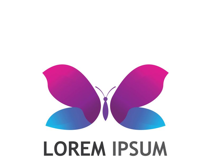 Beautiful and colorful butterfly creative logo design.