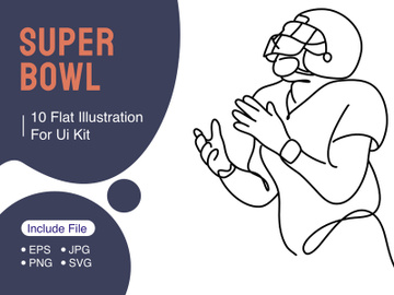 Line art flat illustration Super Bowl preview picture