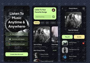 Listen Music Mobile App UI Kit