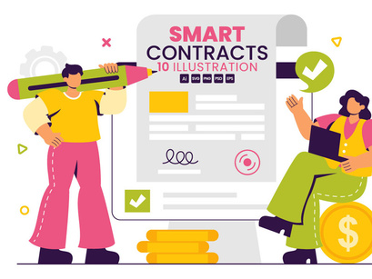 10 Digital Smart Contract Illustration