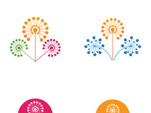 Dandelion flower logo vector