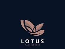 Lotus flower minimalist design, elegance Lotus flower logo template