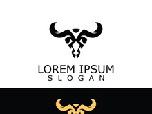 Horns Animal bull simple logo design vector template
