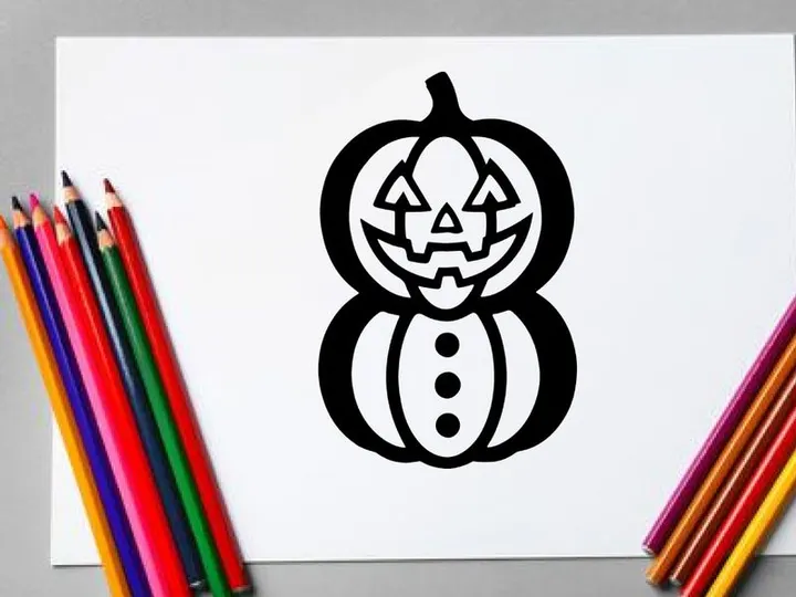 Cute Halloween Pumpkin Jack-o'-Lantern with Carved Face