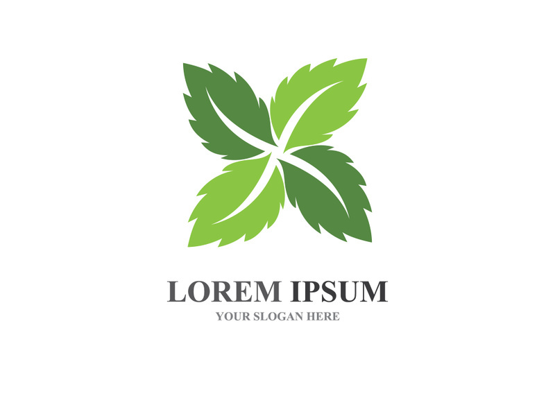 Eco leaf green tree logo template