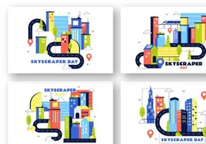 10 Skyscraper Day Illustration