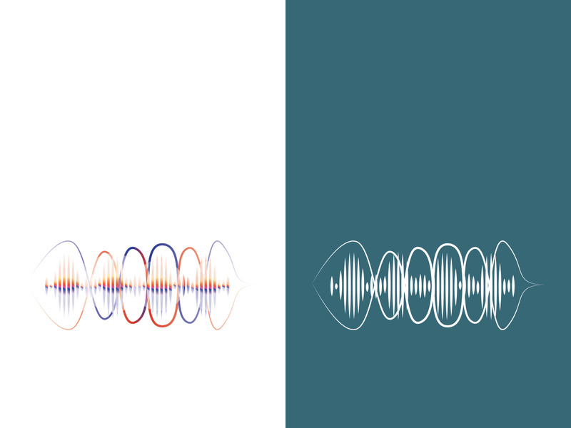 Sound waves logo background modern music vector image