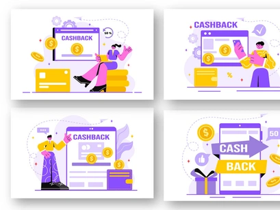 18 Cashback Vector Illustration