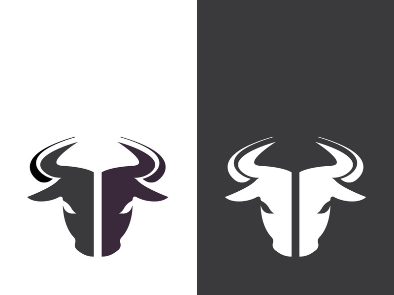 Bull head logo vector icon design