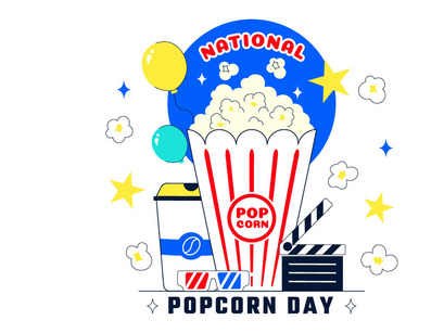 11 National Popcorn Day Illustration