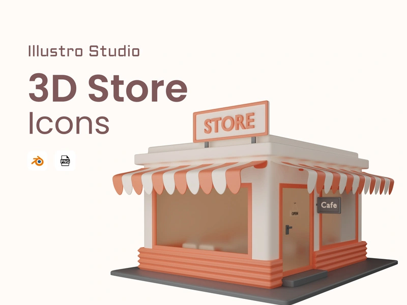 Coffee Store 3D Icon