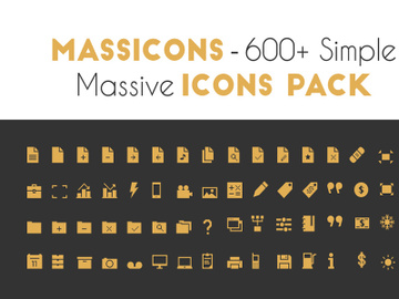 Massicons – 600+ Simple Massive Icon Pack preview picture