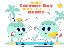 10 World Coconut Day Illustration preview picture