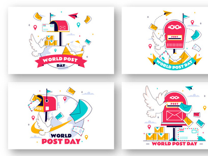 11 World Post Day Illustration