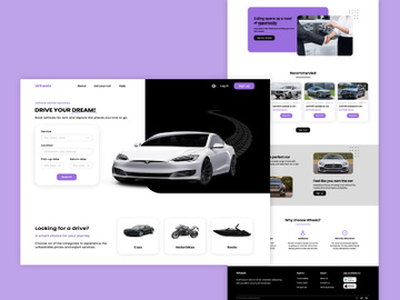 Car Rental Landing Page UI Template design preview picture