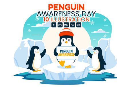 10 Penguin Awareness Day Illustration