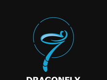 Dragonfly logo design modern and elegant minimalist color style monoline illustration