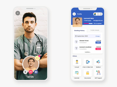 Hair Care Clinic with Online Doctor Consultation Mobile App UI Kit