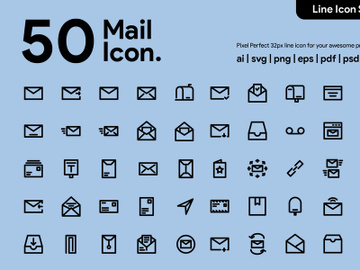 50 Mail Line Icon preview picture