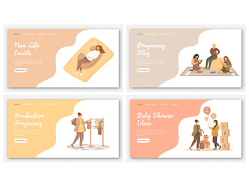 Happy pregnancy landing page vector template preview picture