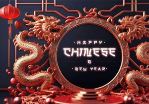PSD 3d rendaring realistic chinese new year background bundles
