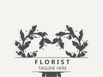 Florist logo beautiful floral leaf and flower vector art, icon graphic decoration business wedding template preview picture