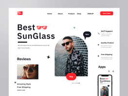 Sunglasses Shop Website Header - Figma preview picture