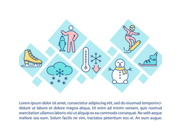 Cold season activities concept icon with text preview picture
