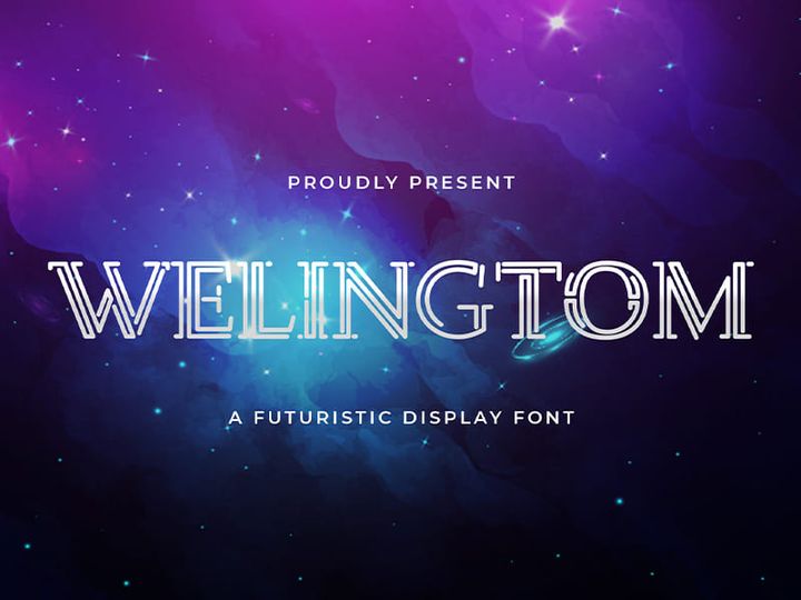 Welingtom - Futuristic Display Font