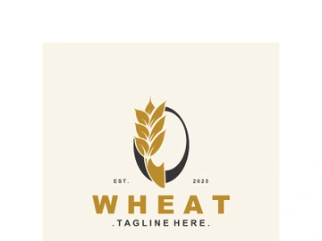 Wheat logo concept, agriculture nature wheat grain logo template preview picture