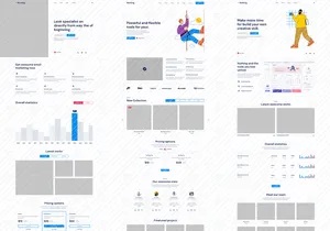3 Landing Pages UI KIT