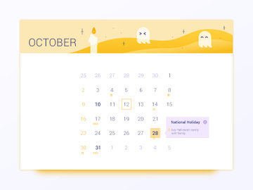 October Calendar UI preview picture