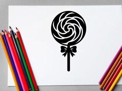 Diseño de lollipop negro y blanco con corbata para decoración de Halloween o fiestas